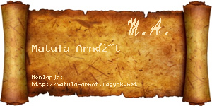Matula Arnót névjegykártya